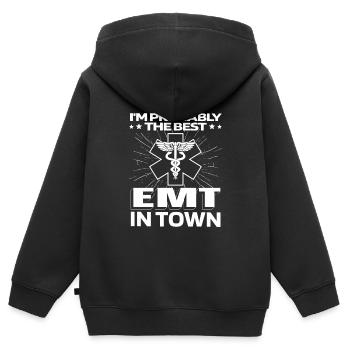 Rettungsdienst Sanitäter Rettungssanitäter - Kinder Premium Organic Zip Hoodie - Schwarz - Hinten - AI Model Kid Male (0cm)