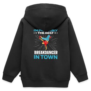 Breakdance Breakdancer Breakdancing Funny - Kids Premium Organic Zip-up Hoodie - black - Back - AI Model Kid Male (0cm)