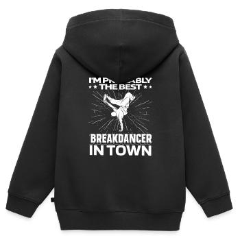 Breakdance Breakdancer Breakdancing Funny - Kids Premium Organic Zip-up Hoodie - black - Back - AI Model Kid Male (0cm)