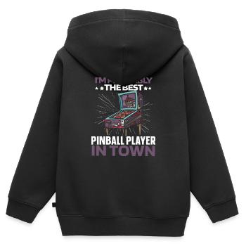 Pinball Arcade Maschine - Kinder Premium Organic Zip Hoodie - Schwarz - Hinten - AI Model Kid Male (0cm)