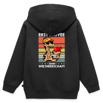 Boa Constrictor Schlange Sonnenbrille Kaffee - Kinder Premium Organic Zip Hoodie - Schwarz - Hinten - AI Model Kid Male (0cm)