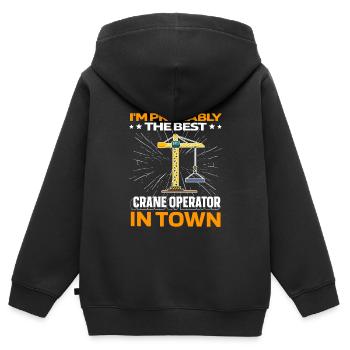 Crane driver Crane operator - Kids Premium Organic Zip-up Hoodie - black - Back - AI Model Kid Male (0cm)