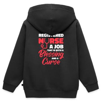 Infirmier - Sweat Premium à capuche zippé enfant bio - noir - Dos - AI Model Kid Male (0cm)