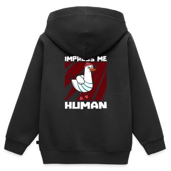 Mouette - Sweat Premium à capuche zippé enfant bio - noir - Dos - AI Model Kid Male (0cm)