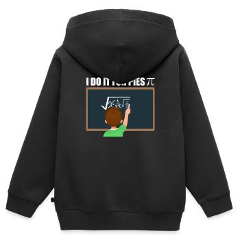 Calcul mathématique Pi - Sweat Premium à capuche zippé enfant bio - noir - Dos - AI Model Kid Male (0cm)
