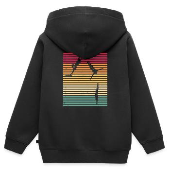 Plongeurs plongeurs - Sweat Premium à capuche zippé enfant bio - noir - Dos - AI Model Kid Male (0cm)