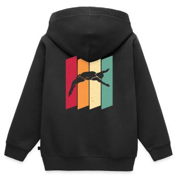 Plongeurs plongeurs - Sweat Premium à capuche zippé enfant bio - noir - Dos - AI Model Kid Male (0cm)