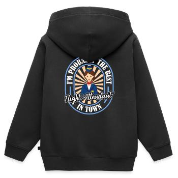 Flugbegleiter Stewardess Witzig - Kinder Premium Organic Zip Hoodie - Schwarz - Hinten - AI Model Kid Male (0cm)