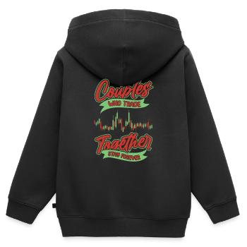 Paire Day Trading Day Trader - Sweat Premium à capuche zippé enfant bio - noir - Dos - AI Model Kid Male (0cm)