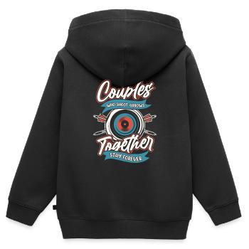 Tir à l’arc Tir à l’arc Archer Paire - Sweat Premium à capuche zippé enfant bio - noir - Dos - AI Model Kid Male (0cm)