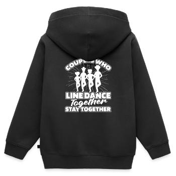 Line Dance Couple - Kids Premium Organic Zip-up Hoodie - black - Back - AI Model Kid Male (0cm)