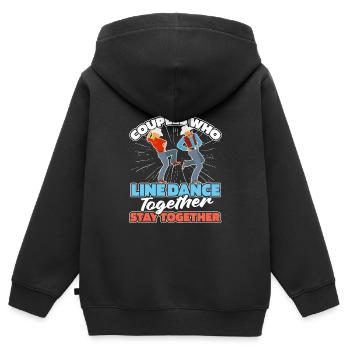 Line Dance Couple - Kids Premium Organic Zip-up Hoodie - black - Back - AI Model Kid Male (0cm)
