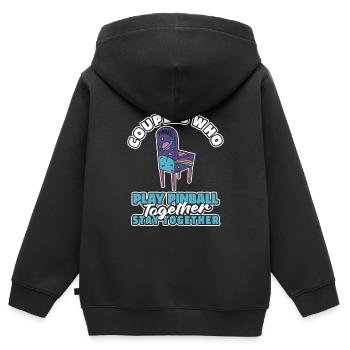 Paire de flippers - Sweat Premium à capuche zippé enfant bio - noir - Dos - AI Model Kid Male (0cm)