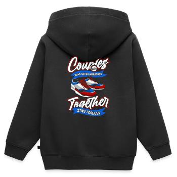Ultramarathon Paar - Kinder Premium Organic Zip Hoodie - Schwarz - Hinten - AI Model Kid Male (0cm)