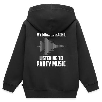 Ingénieur du son Ingénieur du son Humour Ingénieur du son - Sweat Premium à capuche zippé enfant bio - noir - Dos - AI Model Kid Male (0cm)