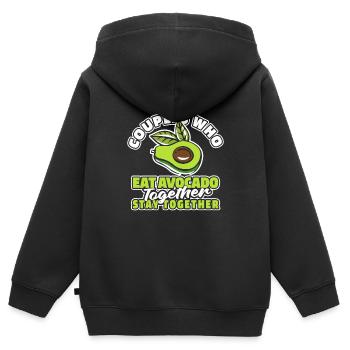 Paire d’avocats - Sweat Premium à capuche zippé enfant bio - noir - Dos - AI Model Kid Male (0cm)