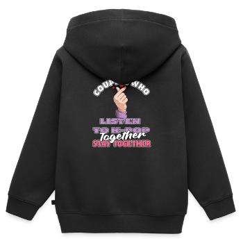 K Pop Kpop Korean Pop Paar - Kinder Premium Organic Zip Hoodie - Schwarz - Hinten - AI Model Kid Male (0cm)