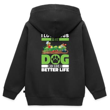 Entomologie Entomologe Insekt Hund - Kinder Premium Organic Zip Hoodie - Schwarz - Hinten - AI Model Kid Male (0cm)