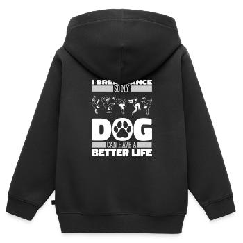 Breakdance Breakdancer Breakdancing Dog - Kids Premium Organic Zip-up Hoodie - black - Back - AI Model Kid Male (0cm)