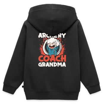 Tir à l’arc Archer de tir à l’arc - Sweat Premium à capuche zippé enfant bio - noir - Dos - AI Model Kid Male (0cm)