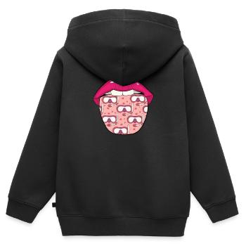 Schnorcheln Lippen - Kinder Premium Organic Zip Hoodie - Schwarz - Hinten - AI Model Kid Male (0cm)