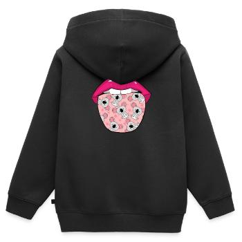 Koalabär Zunge - Kinder Premium Organic Zip Hoodie - Schwarz - Hinten - AI Model Kid Male (0cm)