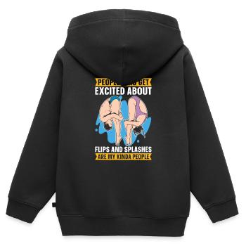 Plongeurs plongeurs - Sweat Premium à capuche zippé enfant bio - noir - Dos - AI Model Kid Male (0cm)