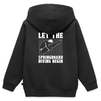 Plongeurs plongeurs - Sweat Premium à capuche zippé enfant bio - noir - Dos - AI Model Kid Male (0cm)