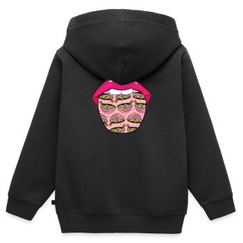 Pho Bowl Zunge - Kinder Premium Organic Zip Hoodie - Schwarz - Hinten - AI Model Kid Male (0cm)
