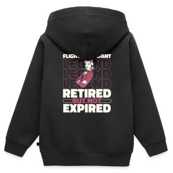 Flugbegleiter Stewardess Im Ruhestand - Kinder Premium Organic Zip Hoodie - Schwarz - Hinten - AI Model Kid Male (0cm)