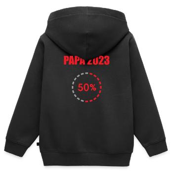 Papa 2023 Loading Vaterschaft Vater Werden Dad - Kinder Premium Organic Zip Hoodie - Schwarz - Hinten - AI Model Kid Male (0cm)