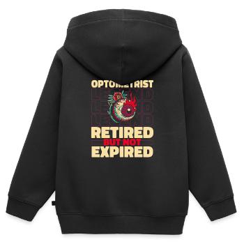 Opticien Opticien à la retraite - Sweat Premium à capuche zippé enfant bio - noir - Dos - AI Model Kid Male (0cm)