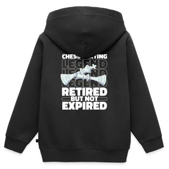 Échecs retirés - Sweat Premium à capuche zippé enfant bio - noir - Dos - AI Model Kid Male (0cm)