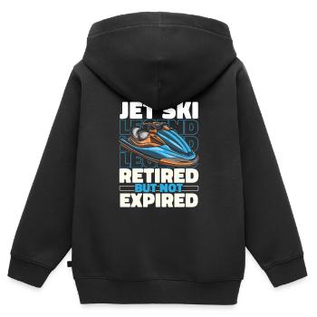 Jet Ski Im Ruhestand - Kinder Premium Organic Zip Hoodie - Schwarz - Hinten - AI Model Kid Male (0cm)