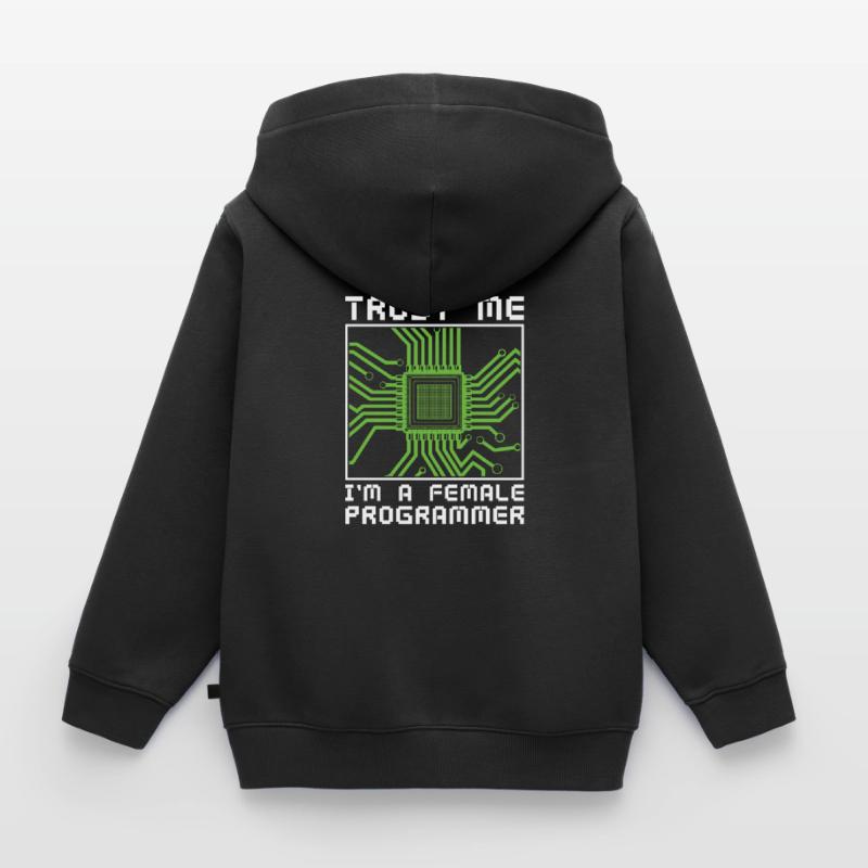 Développeur Codeur Programmeur Microchip Sweat Premium à capuche zippé enfant bio