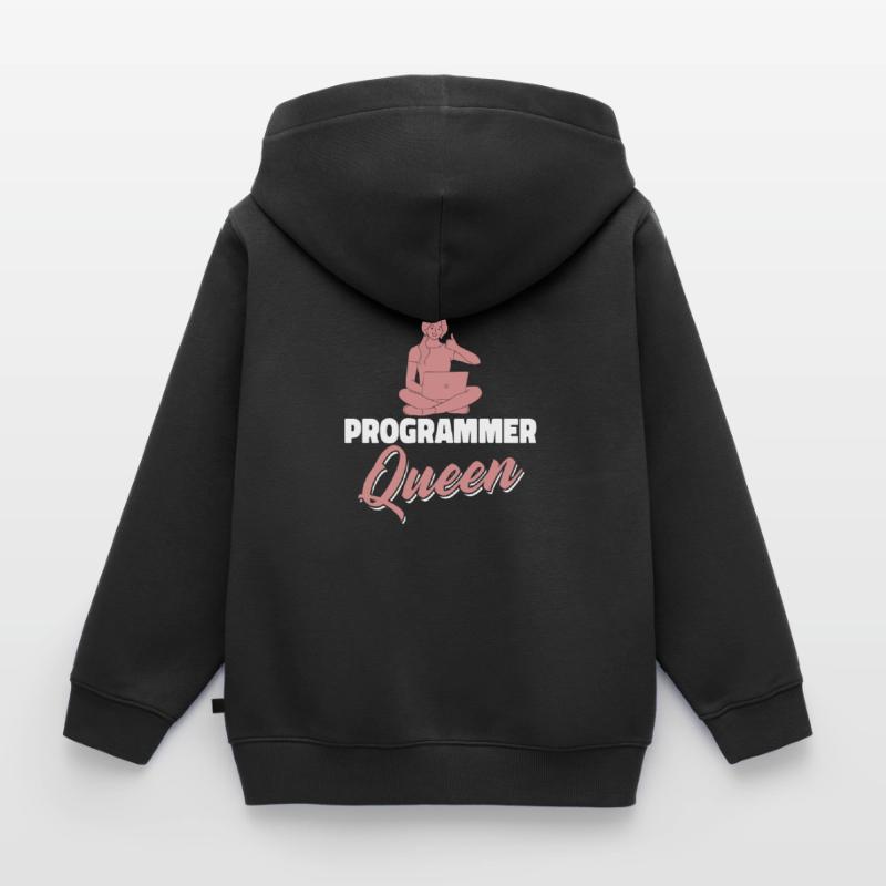 Developer Coder Programmer Queen Kids Premium Organic Zip-up Hoodie