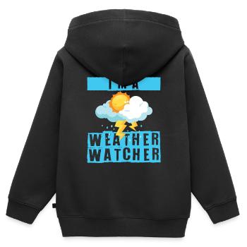 I'm A Weather Watcher Meteorologe - Kinder Premium Organic Zip Hoodie - Schwarz - Hinten - AI Model Kid Male (0cm)