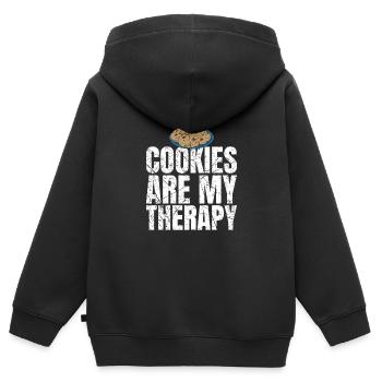 Les cookies sont mes cookies de thérapie Les amateurs de cookies - Sweat Premium à capuche zippé enfant bio - noir - Dos - AI Model Kid Male (0cm)