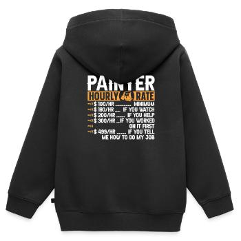 Maler Lackierer - Kinder Premium Organic Zip Hoodie - Schwarz - Hinten - AI Model Kid Male (0cm)