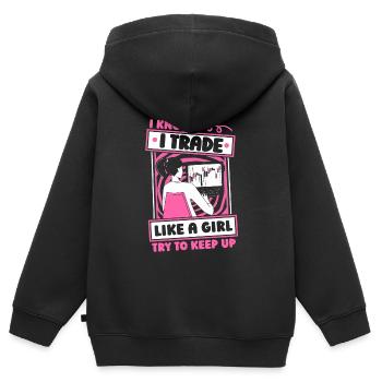 Day Trading Day Trader Humour - Sweat Premium à capuche zippé enfant bio - noir - Dos - AI Model Kid Male (0cm)