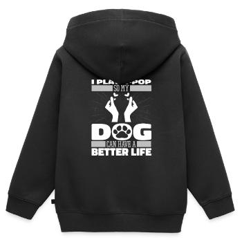 K Pop Kpop Korean Pop Hund - Kinder Premium Organic Zip Hoodie - Schwarz - Hinten - AI Model Kid Male (0cm)