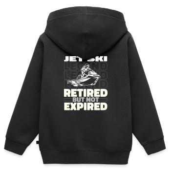 Jet Ski Im Ruhestand - Kinder Premium Organic Zip Hoodie - Schwarz - Hinten - AI Model Kid Male (0cm)