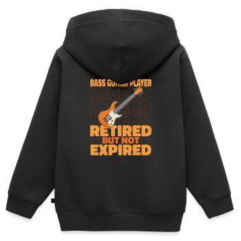 Bassist Bass Gitarre Basser Im Ruhestand - Kinder Premium Organic Zip Hoodie - Schwarz - Hinten - AI Model Kid Male (0cm)