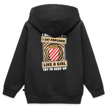 Popcorn Fille - Sweat Premium à capuche zippé enfant bio - noir - Dos - AI Model Kid Male (0cm)