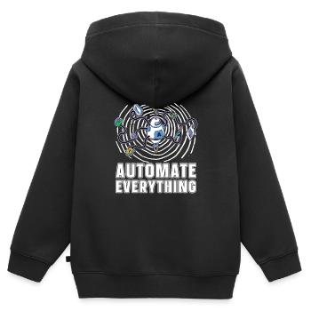 Robotik Ai Roboter Lustig Automate Everything - Kinder Premium Organic Zip Hoodie - Schwarz - Hinten - AI Model Kid Male (0cm)