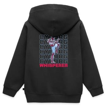 Robotique Ai Robot Cyborg - Sweat Premium à capuche zippé enfant bio - noir - Dos - AI Model Kid Male (0cm)