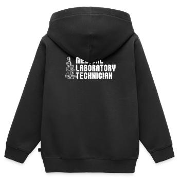 Biologie Biologe Mikroskop - Kinder Premium Organic Zip Hoodie - Schwarz - Hinten - AI Model Kid Male (0cm)