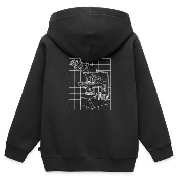 Biologie Biologe Mikroskop - Kinder Premium Organic Zip Hoodie - Schwarz - Hinten - AI Model Kid Male (0cm)