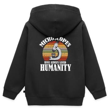Biology Biologist Microscope - Kids Premium Organic Zip-up Hoodie - black - Back - AI Model Kid Male (0cm)