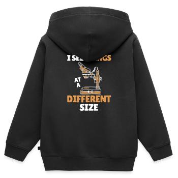 Biology Biologist Microscope - Kids Premium Organic Zip-up Hoodie - black - Back - AI Model Kid Male (0cm)